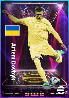 Artem Dovbyk eFootball 2026 player card, 82 OVR CF