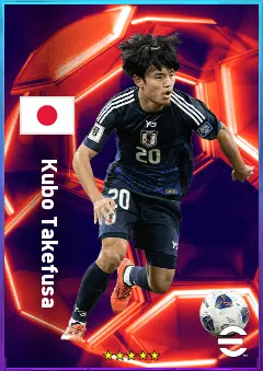 Kubo Takefusa eFootball 2026 player card, 83 OVR RMF