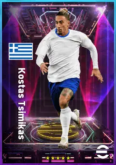 Kostas Tsimikas eFootball 2026 player card, 80 OVR LB