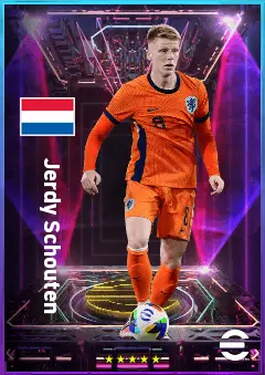 Jerdy Schouten eFootball 2026 player card, 80 OVR DMF