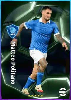 Matteo Politano eFootball 2026 player card, 82 OVR RWF