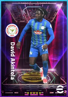 David Akintola eFootball 2026 player card, 76 OVR RWF