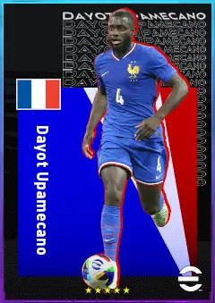 Dayot Upamecano eFootball 2026 player card, 83 OVR CB