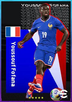 Youssouf Fofana eFootball 2026 player card, 82 OVR CMF