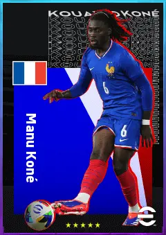 Manu Koné eFootball 2026 player card, 81 OVR CMF
