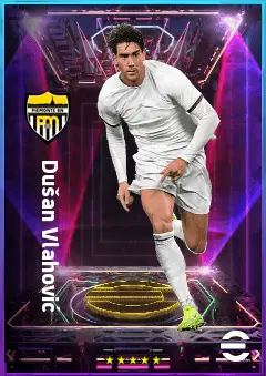 Dušan Vlahović eFootball 2026 player card, 83 OVR CF