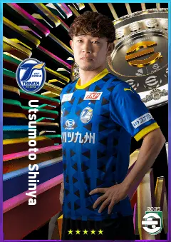 Utsumoto Shinya eFootball 2026 player card, 75 OVR CF