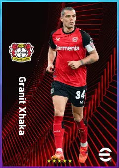 Granit Xhaka eFootball 2026 player card, 83 OVR CMF