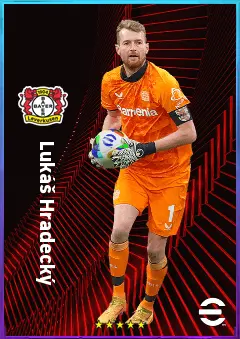 Lukáš Hradecký eFootball 2026 player card, 82 OVR GK