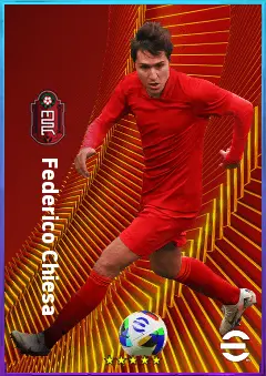 Federico Chiesa eFootball 2026 player card, 82 OVR LWF