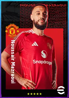 Noussair Mazraoui eFootball 2026 player card, 81 OVR RB