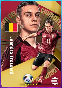Leandro Trossard eFootball 2026 player card, 83 OVR RWF
