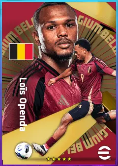 Loïs Openda eFootball 2026 player card, 83 OVR CF