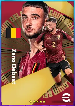 Zeno Debast eFootball 2026 player card, 81 OVR CB
