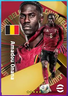 Amadou Onana eFootball 2026 player card, 82 OVR DMF