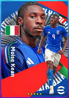 Moise Kean eFootball 2026 player card, 80 OVR CF