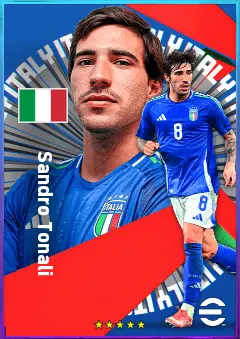 Sandro Tonali eFootball 2026 player card, 83 OVR DMF