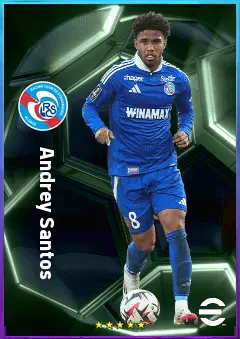 Andrey Santos eFootball 2026 player card, 81 OVR CMF