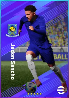 Jadon Sancho eFootball 2026 player card, 83 OVR LWF