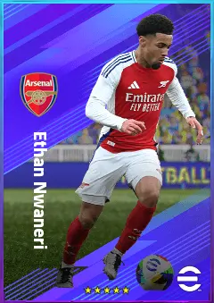 Ethan Nwaneri eFootball 2026 player card, 80 OVR AMF