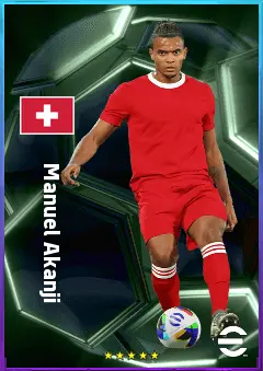 Manuel Akanji eFootball 2026 player card, 83 OVR CB