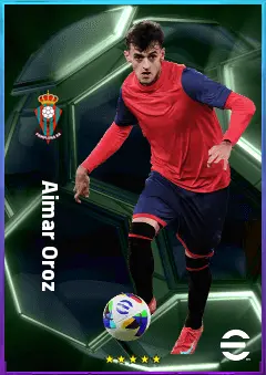 Aimar Oroz eFootball 2026 player card, 80 OVR AMF