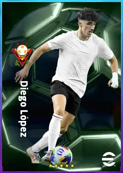 Diego López eFootball 2026 player card, 80 OVR LWF