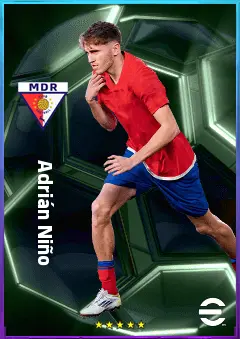 Adrián Niño eFootball 2026 player card, 77 OVR CF