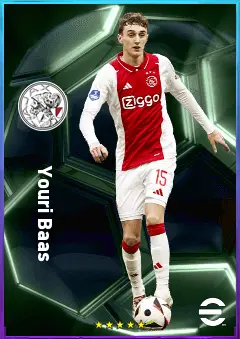 Youri Baas eFootball 2026 player card, 78 OVR CB