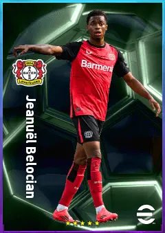 Jeanuël Belocian eFootball 2026 player card, 81 OVR CB