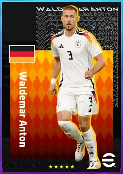 Waldemar Anton eFootball 2026 player card, 82 OVR CB