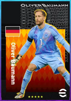 Oliver Baumann eFootball 2026 player card, 82 OVR GK