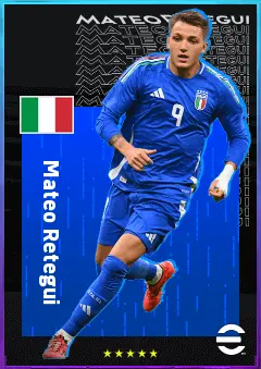 Mateo Retegui eFootball 2026 player card, 82 OVR CF