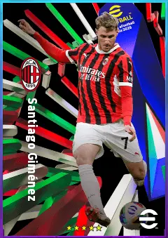 Santiago Giménez eFootball 2026 player card, 82 OVR CF