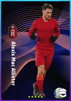 Alexis Mac Allister eFootball 2026 player card, 84 OVR CMF