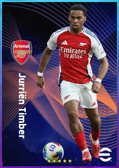 Jurriën Timber eFootball 2026 player card, 83 OVR RB