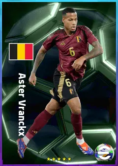 Aster Vranckx eFootball 2026 player card, 80 OVR CMF