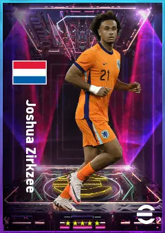 Joshua Zirkzee eFootball 2026 player card, 82 OVR CF