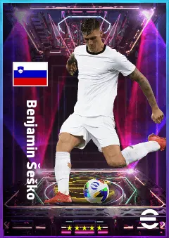Benjamin Šeško eFootball 2026 player card, 84 OVR CF
