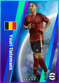 Youri Tielemans eFootball 2026 player card, 80 OVR CMF