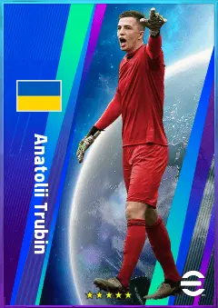 Anatolii Trubin eFootball 2026 player card, 82 OVR GK