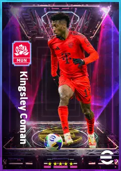 Kingsley Coman eFootball 2026 player card, 82 OVR LWF