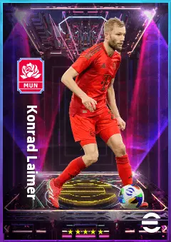 Konrad Laimer eFootball 2026 player card, 81 OVR CMF