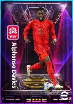 Alphonso Davies eFootball 2026 player card, 83 OVR LB
