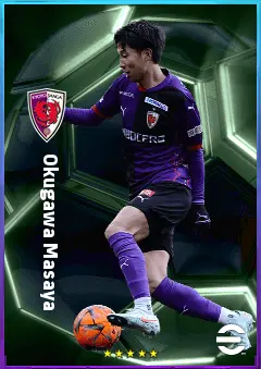 Okugawa Masaya eFootball 2026 player card, 76 OVR RMF