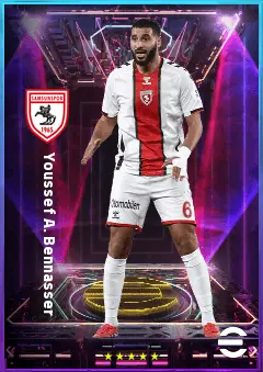 Youssef A. Bennasser eFootball 2026 player card, 77 OVR DMF
