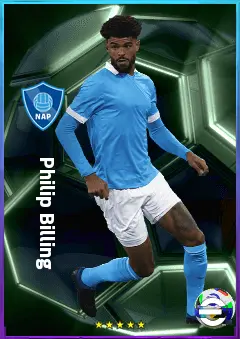 Philip Billing eFootball 2026 player card, 80 OVR CMF