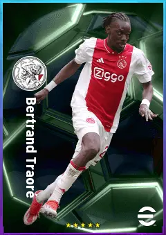 Bertrand Traoré eFootball 2026 player card, 78 OVR RWF
