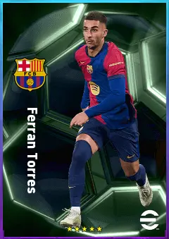 Ferran Torres eFootball 2026 player card, 83 OVR LWF