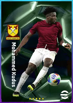 Mohammed Kudus eFootball 2026 player card, 82 OVR RMF